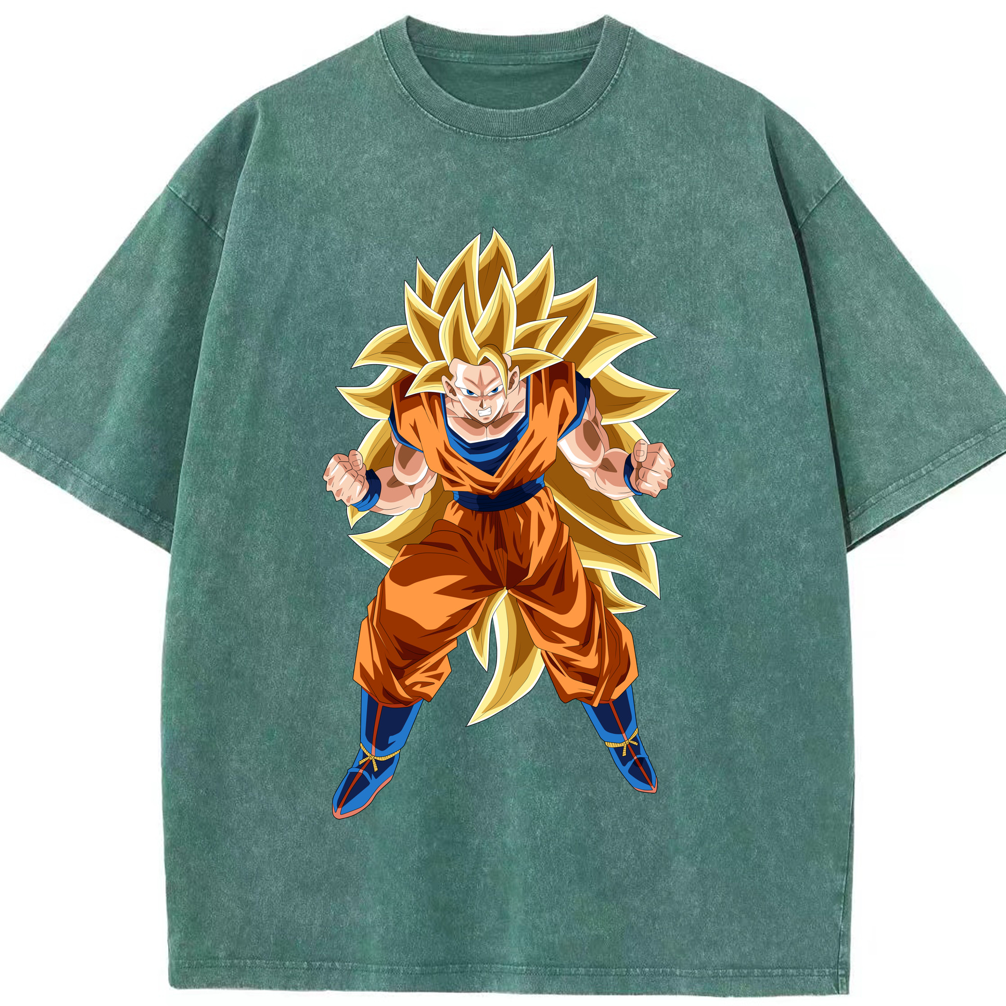 （画像用） ドラゴンボール 孫悟空（そん ごくう）Son Goku カカロット DRAGON BALL Kakarotto 綿100% ヴィンテージ風 半袖Tシャツ（フロントプリント）